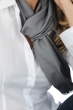 Cachemire et Soie accessoires echarpes cheches scarva gris moyen 170x25cm